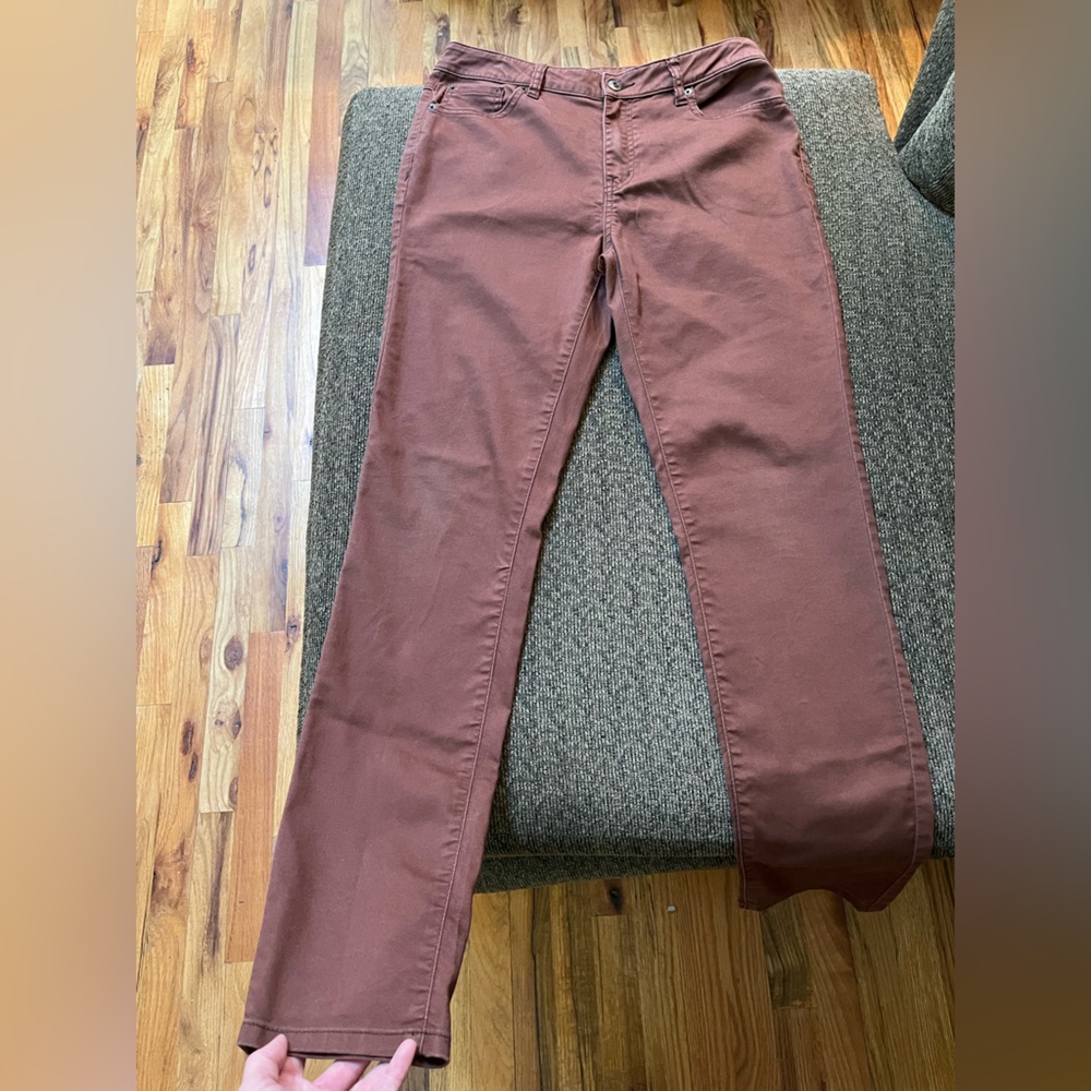Prana copper reddish brown cotton skinny jeans pants size 8